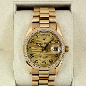1989 Rolex Day-Date 36mm 18238 Presidential Champagne Wave Dial