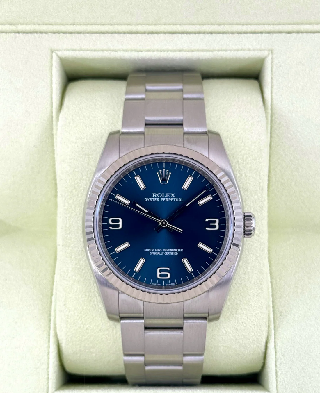 2008 Rolex Oyster Perpetual 36mm 116034 Blue Dial