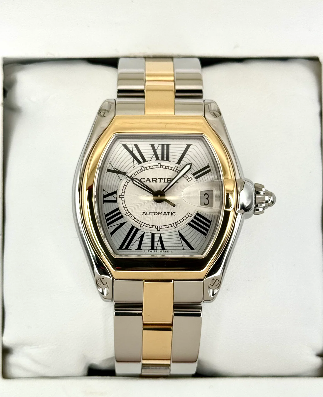 2009 Cartier Roadster 30.4mm 62031Y4 Two-Tone Silver Dial
