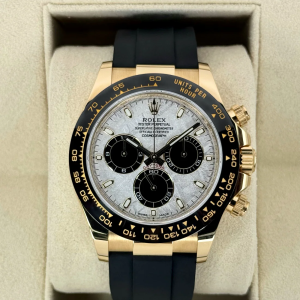 2022 Rolex Daytona 40mm 116518LN Oysterflex Yellow Gold Meteorite Dial