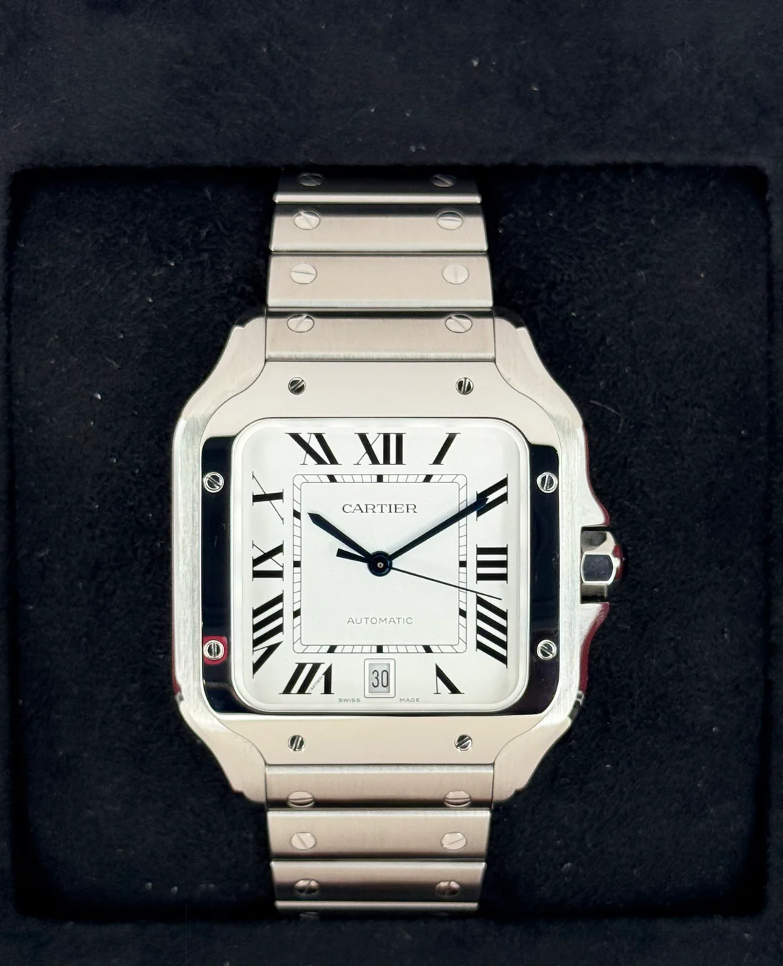 2023 Santos De Cartier 39.8mm WSSA0018 Stainless Steel White Dial
