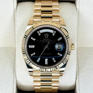 NEW Rolex Day-Date 40mm 228238 Black Onyx Diamond Dial