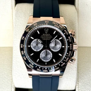 NEW 2025 Rolex Daytona 40mm 126515LN Rose Gold Oysterflex Black Dial