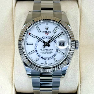 2023 Rolex Sky-Dweller 42mm 326934 Stainless Steel Oyster White Dial