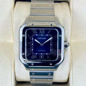 2022 Santos De Cartier 39.8mm WSSA0018 Stainless Steel Blue Dial