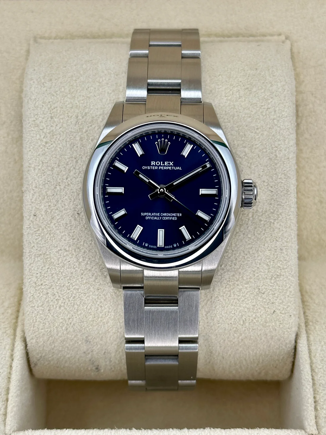 2023 Rolex Ladies Oyster Perpetual 28mm 276200 Oyster Blue Dial