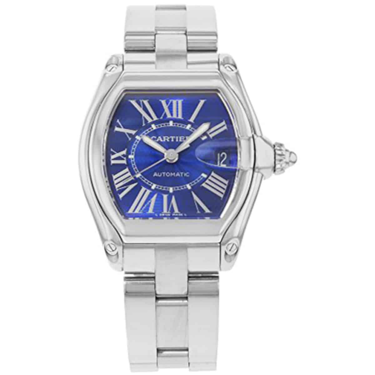 Cartier Roadster W62048V3 Blue Dial Steel Bracelet Watch – Luxury...