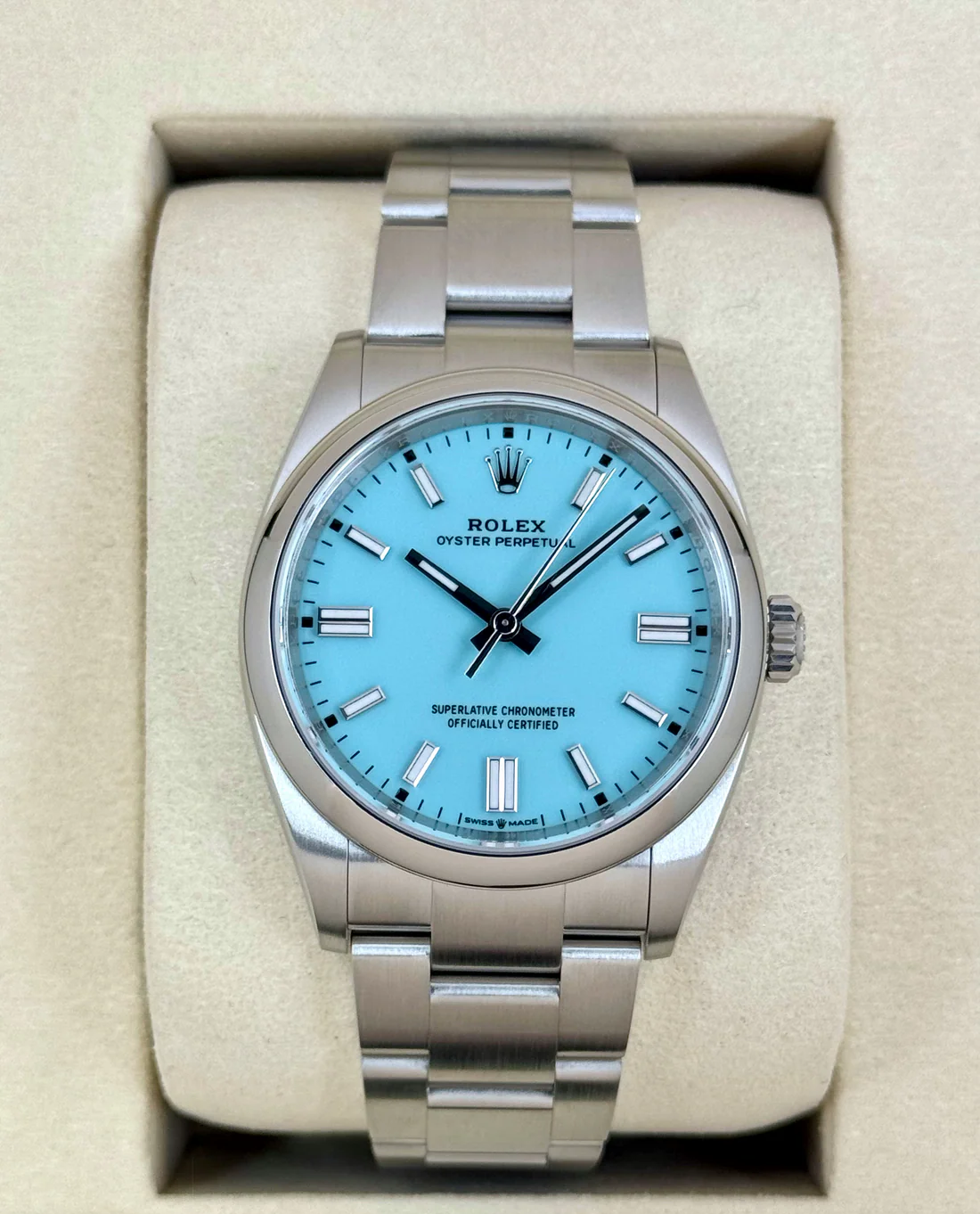 NEW 2025 Rolex Oyster Perpetual 36mm 126000 Tiffany Blue Dial