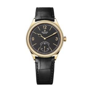Rolex 1908 52508 Black Dial 39mm Leather Strap