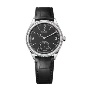 Rolex 1908 52509 Black Dial 39mm Leather Band